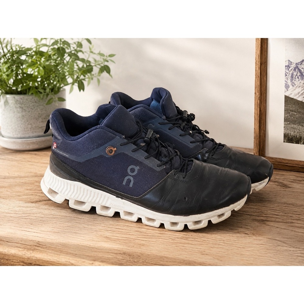 On Running Cloud Hi Waterproof Swiss Engineering Shoes Black Navy Men's 11.5 EU